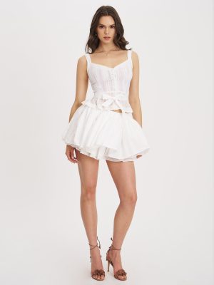 Aliya Cotton Poplin Button Up Sleeveless Top