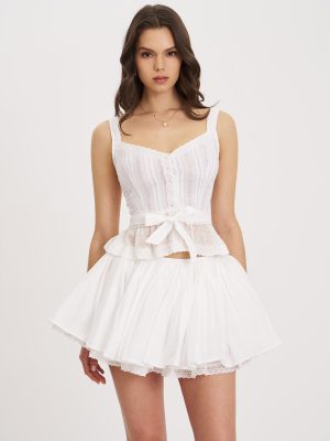 Aliya Cotton Poplin Button Up Sleeveless Top