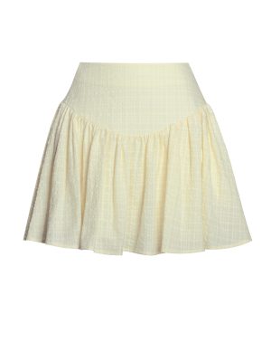 Odelie Yellow Drop Waist  Seersucker Full Skirt