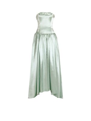 Lael Mint Green Back Button Trailing Gown