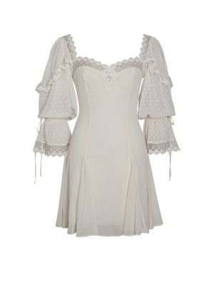 Zakira Lace Trim Half Sleeve Mini Dress