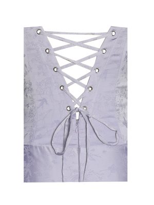 Raegan Taro Purple Jacquard Rouched Maxi Dress