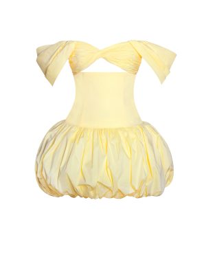 Umika Butter Yellow Bubble Hem Mini Dress