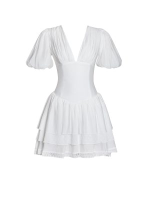 Caitlyn Bubble Sleeve Layered Mini Corset Dress
