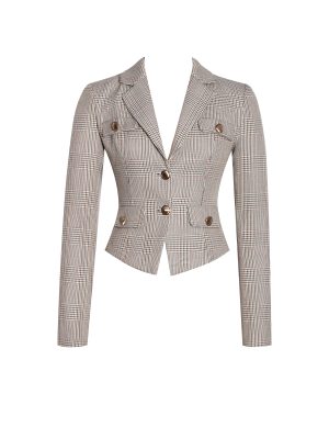 Oakley Brown Plaid Preppy Style Blazer Jacket