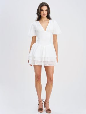 Caitlyn Bubble Sleeve Layered Mini Corset Dress