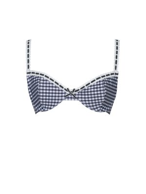 Geneva Gingham Lace Decoration Bikini Top