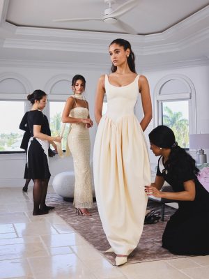 Udana Butter Yellow Drop Waist Tulip Gown