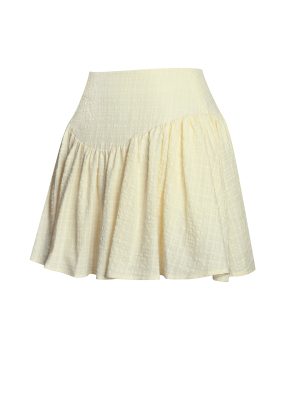 Odelie Yellow Drop Waist  Seersucker Full Skirt
