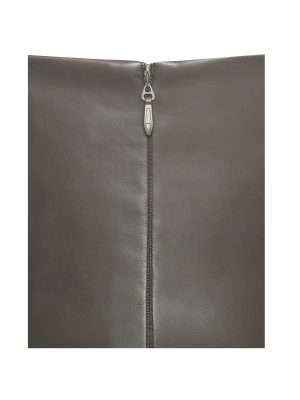 Parisia Cocoa Vegan Leather Drop Waist Maxi Dress