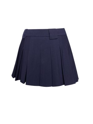 Nasya Navy Blue Pleated Mini Skort
