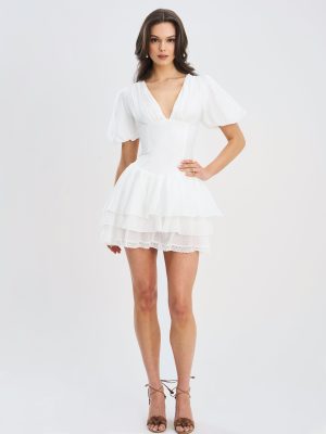 Caitlyn Bubble Sleeve Layered Mini Corset Dress