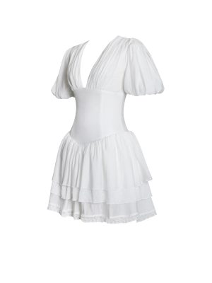 Caitlyn Bubble Sleeve Layered Mini Corset Dress