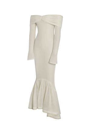 Kaedyn Off Shoulder Long Sleeve Crochet Mermaid Maxi Dress