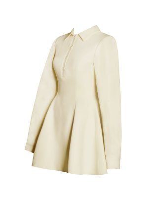 Obelia Off White Long Sleeve Polo Mini Dress