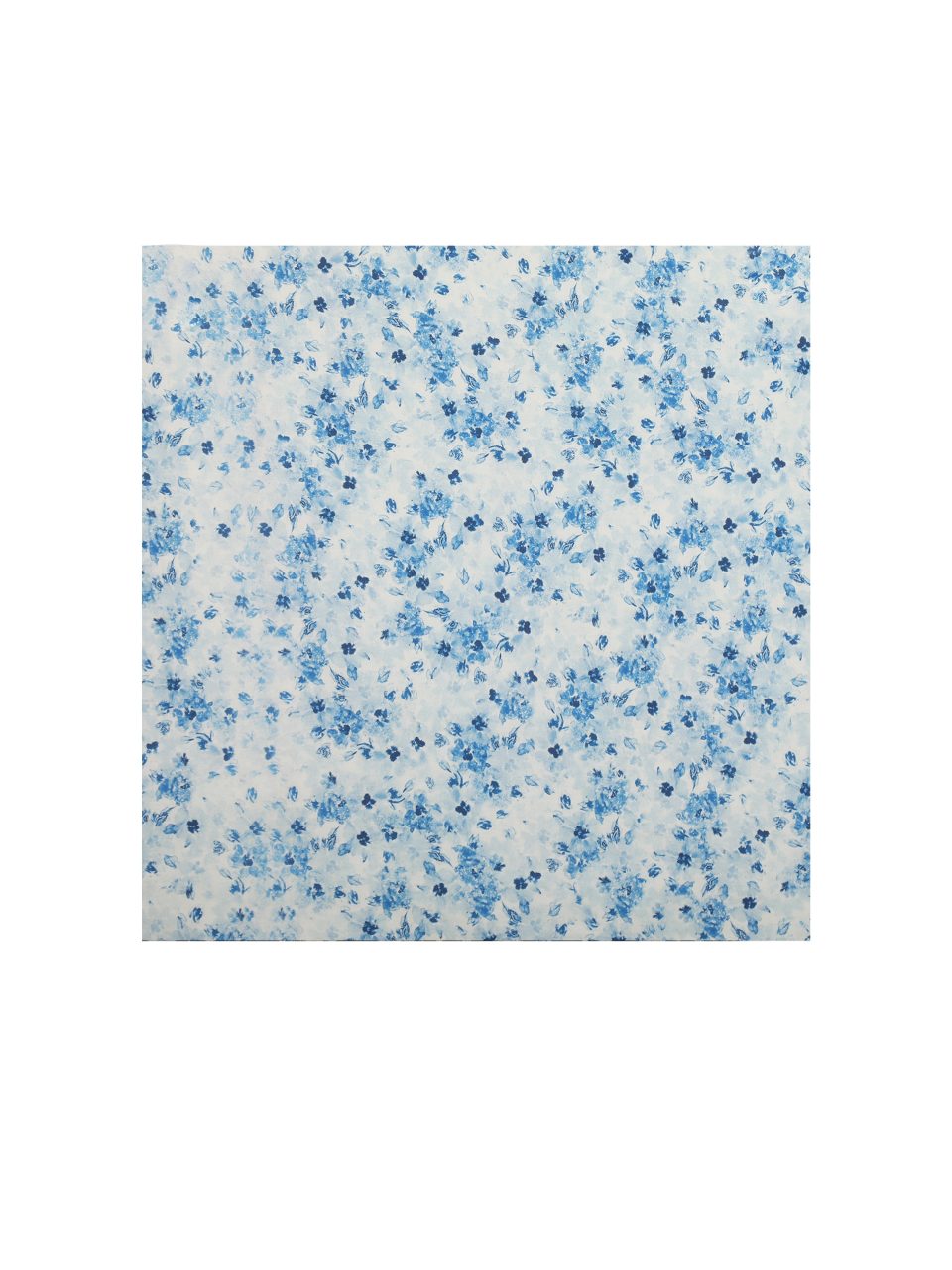 Spring Affair Blue Floral Print Linen Head Scarf