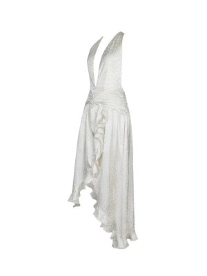 Nalani Floral Ivory Ruffled Halter Maxi Dress