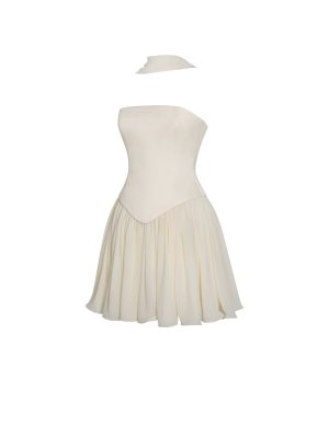 Valentina Butter Yellow Boned Curve Edge Peplum Mini Dress