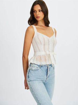 Aliya Cotton Poplin Button Up Sleeveless Top