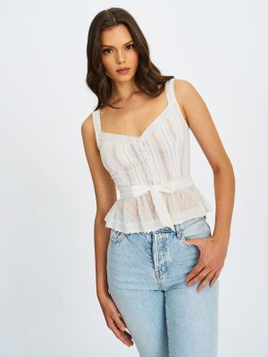 Aliya Cotton Poplin Button Up Sleeveless Top