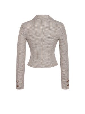 Oakley Brown Plaid Preppy Style Blazer Jacket