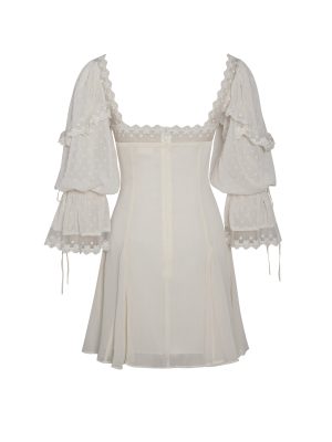 Zakira Lace Trim Half Sleeve Mini Dress