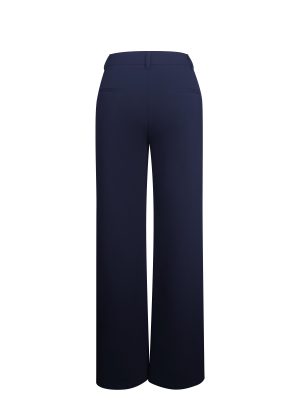 Yanin Navy Low-Rise Straight Leg Pants
