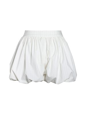 Sylvie White Pinstripe Bubble Shorts