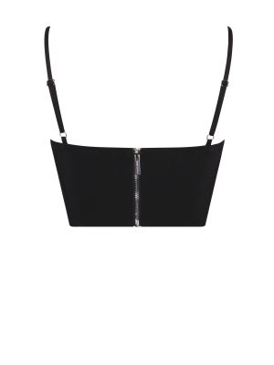 Tristyn Black Crystal Strap Corset Top