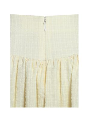 Odelie Yellow Drop Waist  Seersucker Full Skirt