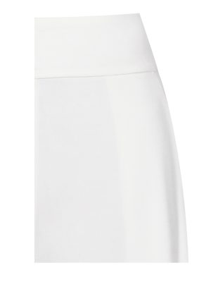Never Enough White Stretch Crepe Wide Leg Trousers