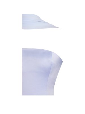 Valentina Baby Blue Boned Curve Edge Peplum Mini Dress