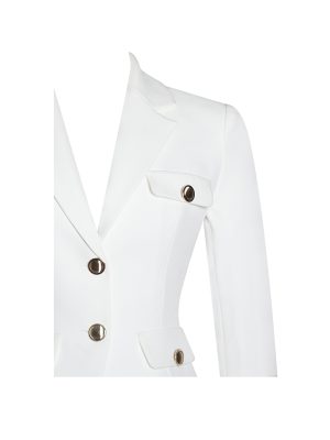 Oakley White Preppy Style Blazer Jacket