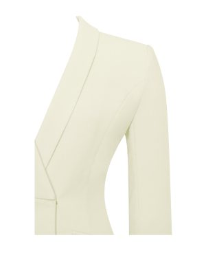 Madeline Pearl White Feather Trim Blazer Dress