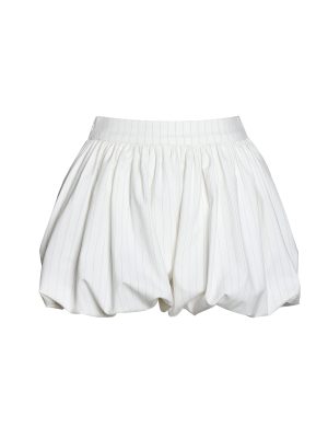 Sylvie White Pinstripe Bubble Shorts