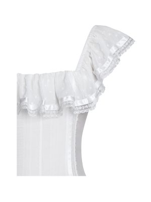 Eden Square Neck Ruffle Trim High Waist Midi Dress