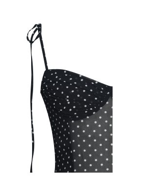 Yadira Black Base Polka Dot Chiffon Maxi Dress