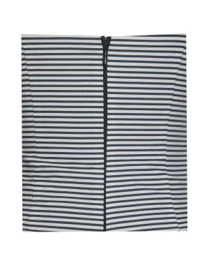 Melody Navy Blue Railroad Stripe Halter Drop Waist Mini Dress