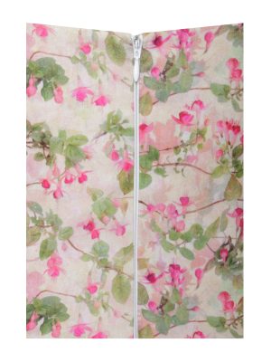 Niya Floral Print Linen Halter Corset Maxi Dress