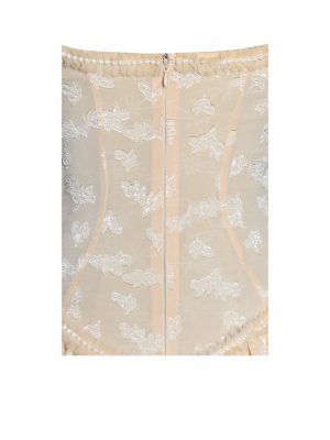 Ulissa Orange Square Neck Jacquard Textured High Slit Maxi Dress