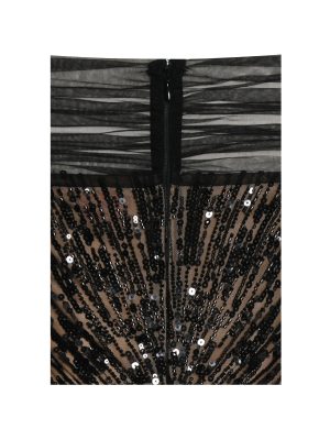 Qeturah Embroidered Sequin Off Shoulder Mesh Gown