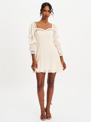Zakira Lace Trim Half Sleeve Mini Dress