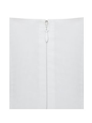 Corinne White Poplin Flared Maxi Dress with Removable Bow