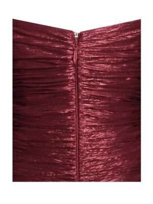 Sable Ruched Burgundy Glitter Mermaid Gown