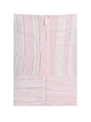 Mallory Baby Pink Stripe Jacquard High Slit Gown