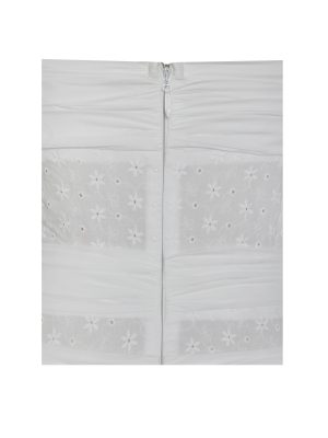 Maelis White Eyelet Drop Waist Cotton Midi Dress