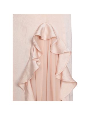 Talyssa Baby Pink Ruched Waist Double High Slit Maxi Gown