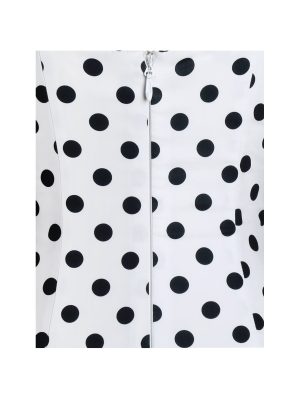 Rahma Polka Dot Drop Waist Midi Cotton Poplin Dress