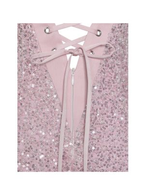 Raizel Pink Beaded Sequin Bodycon Gown with Scarf