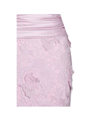 Dahlia Pink Floral Lace Mermaid Gown